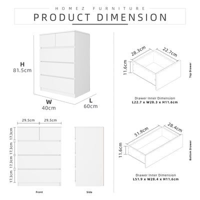 5 Layers Chest Drawer with Large Drawer Storage Space-HMZ-FN-CD-7002/7012