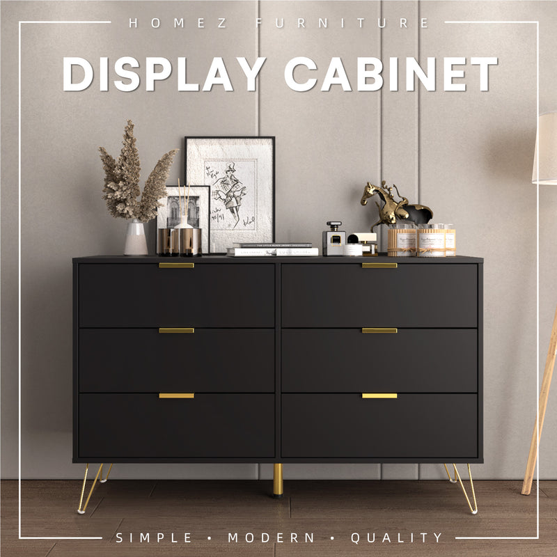 (EM) Nickel Series Display Cabinet Full Melamine with Anti Scratch - 7544-DGY-SBH