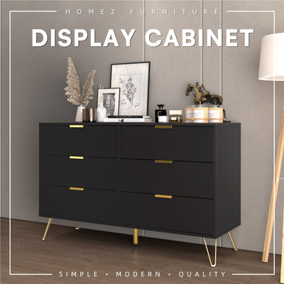(EM) Nickel Series Display Cabinet Full Melamine with Anti Scratch - 7544-DGY-SBH