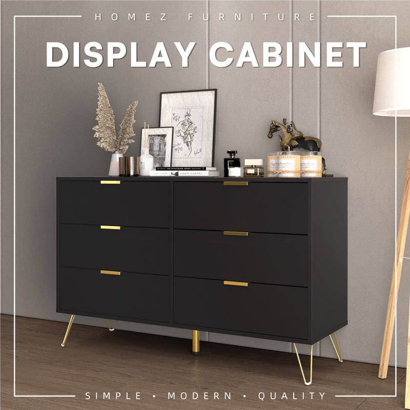 (EM) Nickel Series Display Cabinet Full Melamine with Anti Scratch - 7544-DGY-SBH