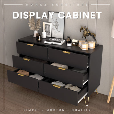 (EM) Nickel Series Display Cabinet Full Melamine with Anti Scratch - 7544-DGY-SBH