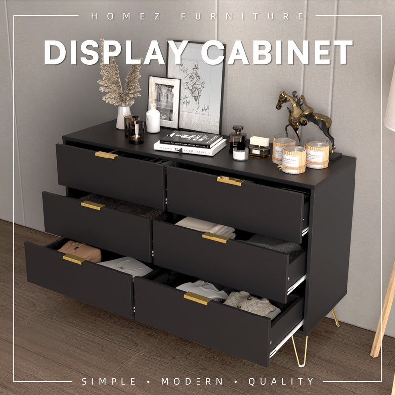 (EM) Nickel Series Display Cabinet Full Melamine with Anti Scratch - 7544-DGY-SBH