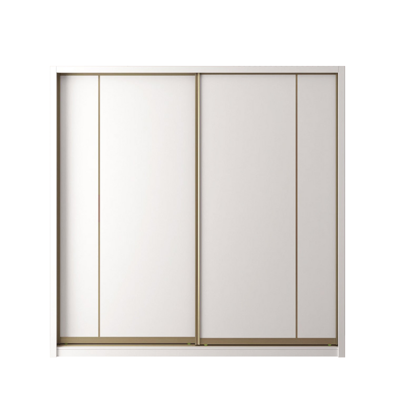 [FREE Shipping & FREE Installation] 8x8FT Melamine Gold Frame Sliding Wardrobe Almari Baju Almari Pakaian