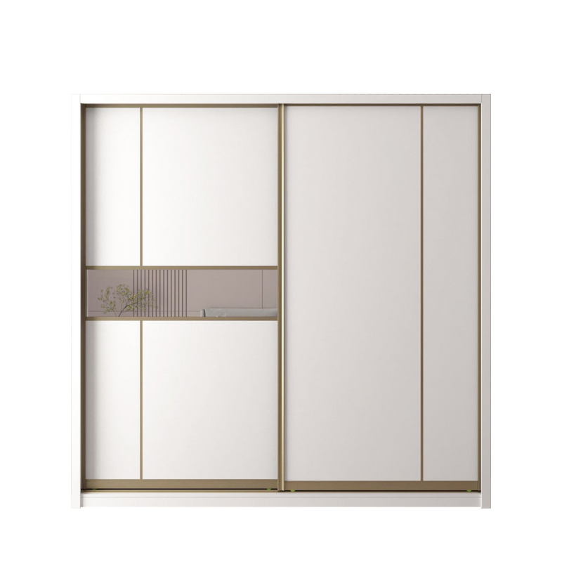 [FREE Shipping & FREE Installation] 8x8FT Melamine Gold Frame Sliding Wardrobe Almari Baju Almari Pakaian