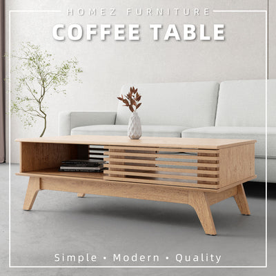 Aoki Series 4FT Coffee Table Storage Sliding Door Living Furniture Meja Kopi Ruang Tamu - CT-A1054