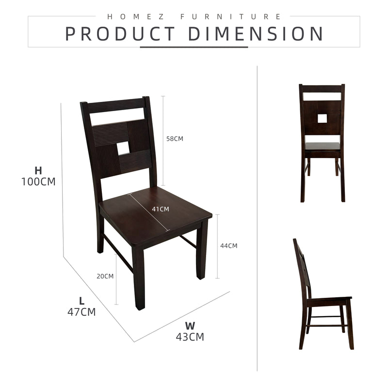 [2PCS] Solid Wood Dining Chair With Cushion and Modern Style Kerusi Makan
