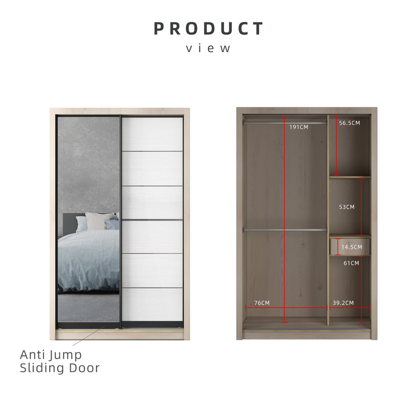 (FREE Shipping & FREE Installation) Sliding Doors Wardrobe / Anti-Jump / 2 Sliding Doors