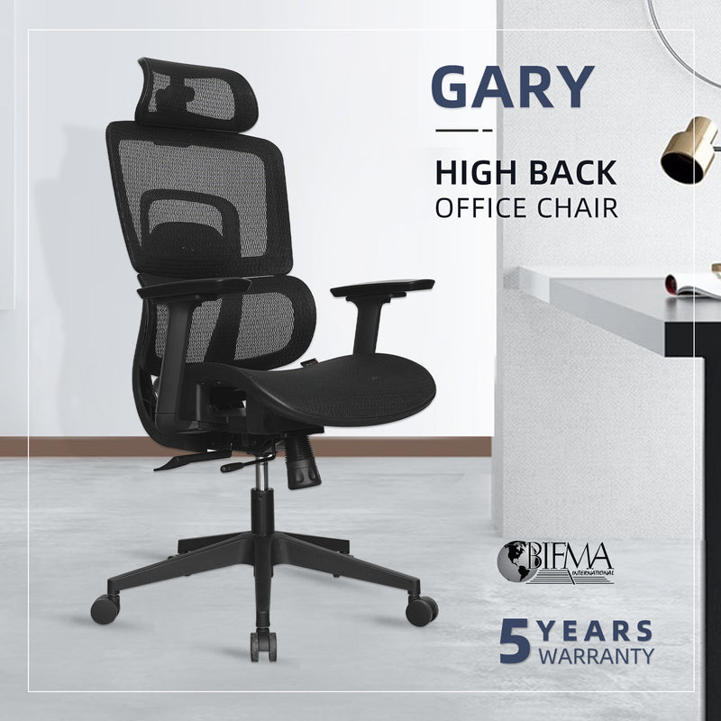 [SPECIAL OFFICE COMBO] High Back Office Chair Adjustable 4FT Writing Table LED Open Storage with Drawers