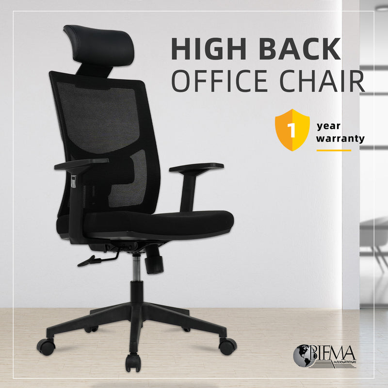 High Back Mesh Ergonomic Office Chair Study Chair Kerusi Roda Ofis-HMZ-OC-HB-301
