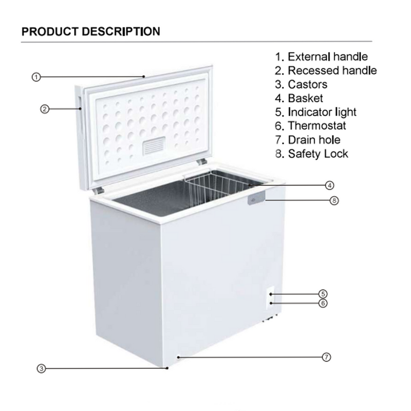 Elba Chest Freezer Dual Functions (100L/190L) EF-E1310 GR / EF-E1915(GR)