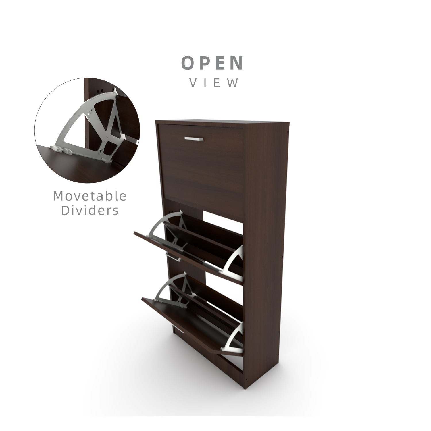 Fitting Rack Three Rack (EM) 1.9FT 3 Door Shoe Rack Cabinet with Premium Wooden-HMZ-FN-SR-3001 ...