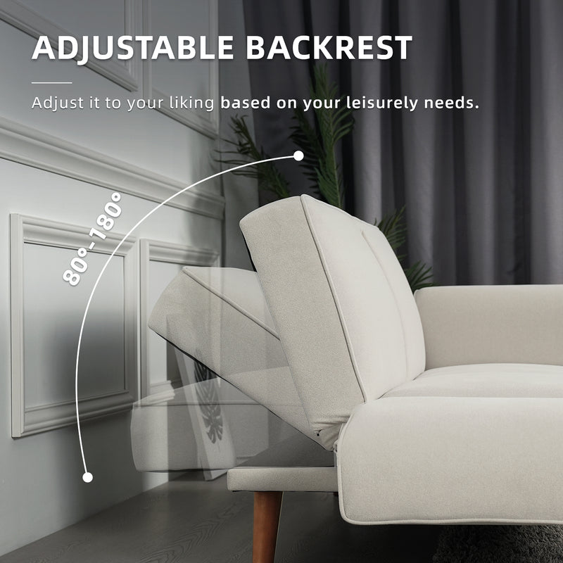 (EM) 5FT 2 Seater Sofa Bed Adjustable Backrest / Armrest Cat Claw Fabric Pet Friendly - 15095-GY/CR