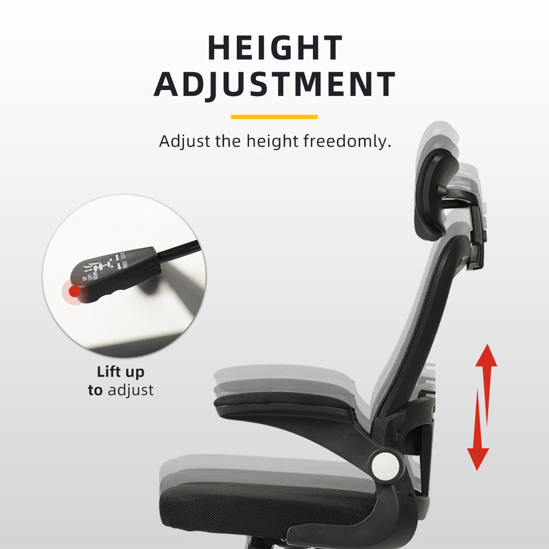 (EM) High Back / Medium Back Office Chair Ergonomic Chair Executive Mesh High back Leg Rest / Medium Back Chair - Black