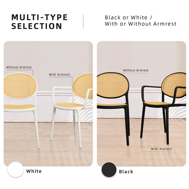 2PCS Dining Chair Kerusi Makan with / without armrest White Black -DC41/DC42
