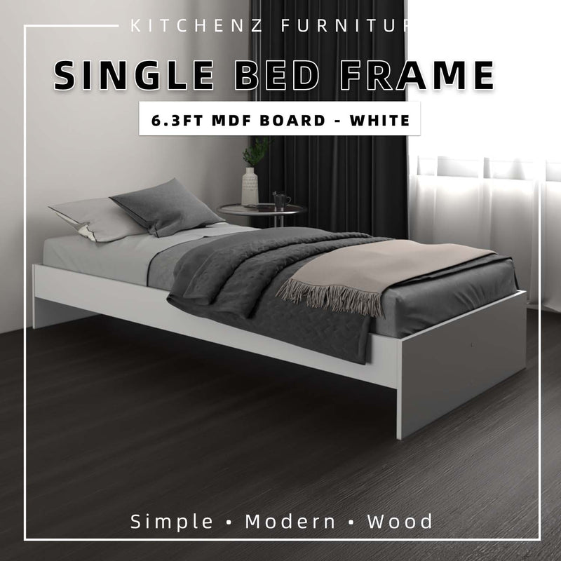 6.3FT Single Size Bed Frame / Headboard / Katil Single / White-HMZ-FN-BF-8002/8202/8022/8222