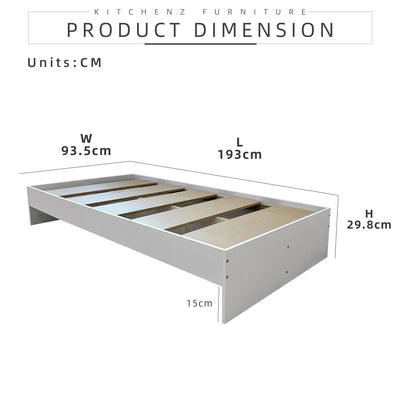 6.3FT Single Size Bed Frame / Headboard / Katil Single / White-HMZ-FN-BF-8002/8202/8022/8222