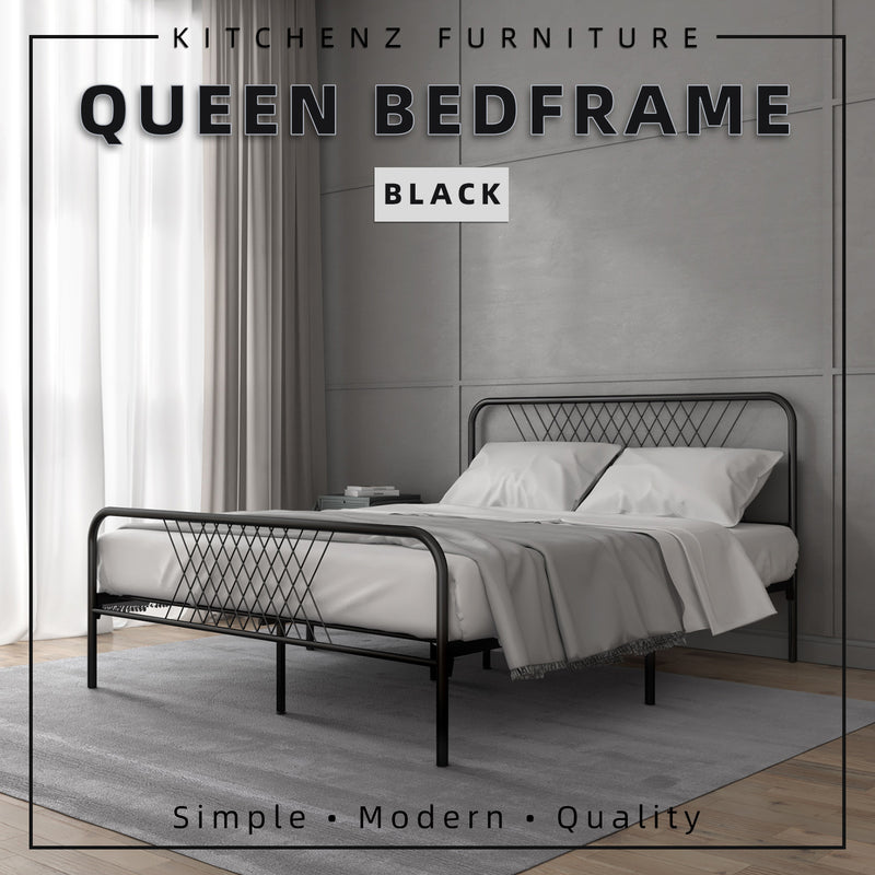 6.5FT 3V Powder Coated Metal Queen Size Bed Frame-ED902F/0025/0026/0027