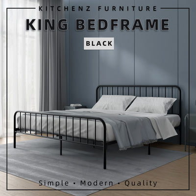 6.4FT King Metal Bed Frame Rangka Katil Besi King Murah Katil Powder Coat Metal Black White Gold - 0035K/0036K