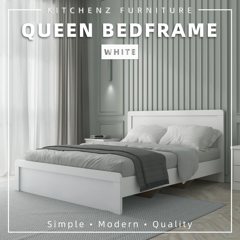 (EM) 6.8FT Oliver Series Classic Modern White Queen Bed Frame Katil Queen Bed Frame - HMZ-FN-BF-Oliver-Q
