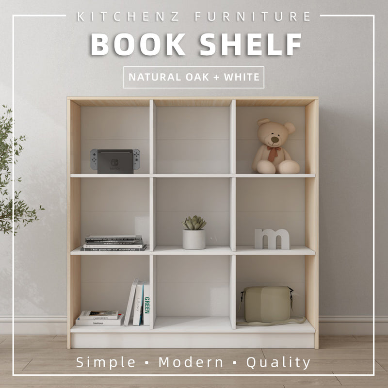 (EM) 9 Compartments Book Shelves Premium Wooden Book Cabinet / Bookcase Book Shelf-HMZ-FN-BS-1002