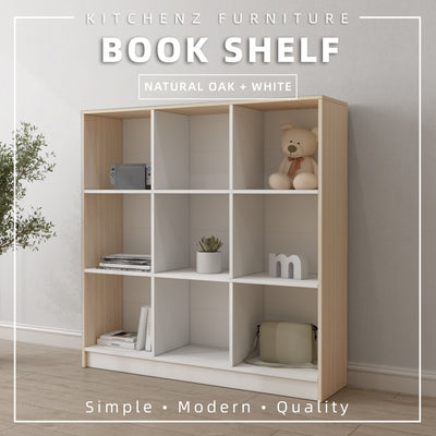 (EM) 9 Compartments Book Shelves Premium Wooden Book Cabinet / Bookcase Book Shelf-HMZ-FN-BS-1002