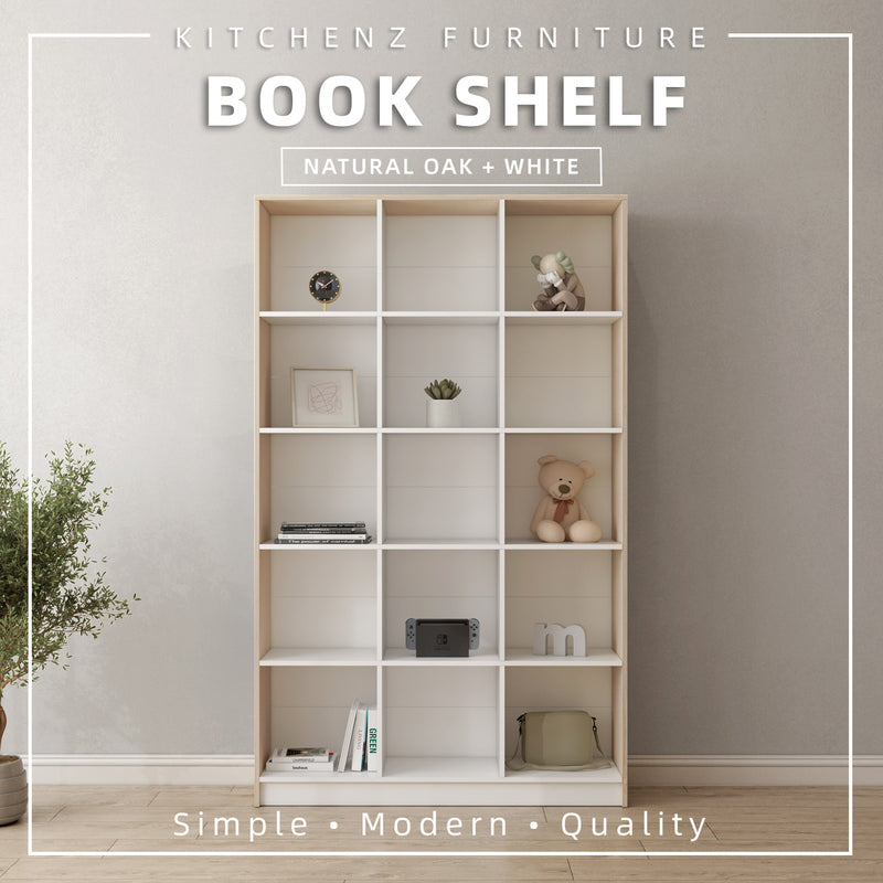 15 Compartments Book Shelves Premium Wooden Book Cabinet / Bookcase BookShelf-HMZ-FN-BS-1004