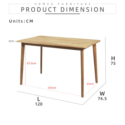 (FREE Shipping) 4FT/5FT Modern Dining Table / Solid Wood Dining Table - LALA/VENICA/NEO