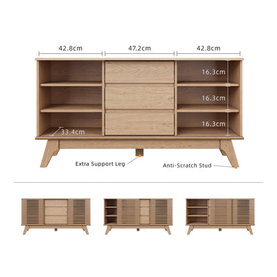 Aoki Series 4.6FT Display Cabinet with 3 Drawers & Sliding Doors - DC-A0760