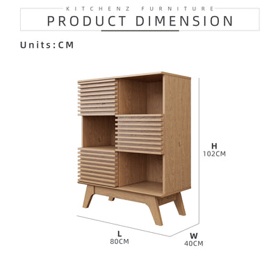 Aoki Series 3FT Display Cabinet Open Storage with Soft Close Doors Living - DC-A1274