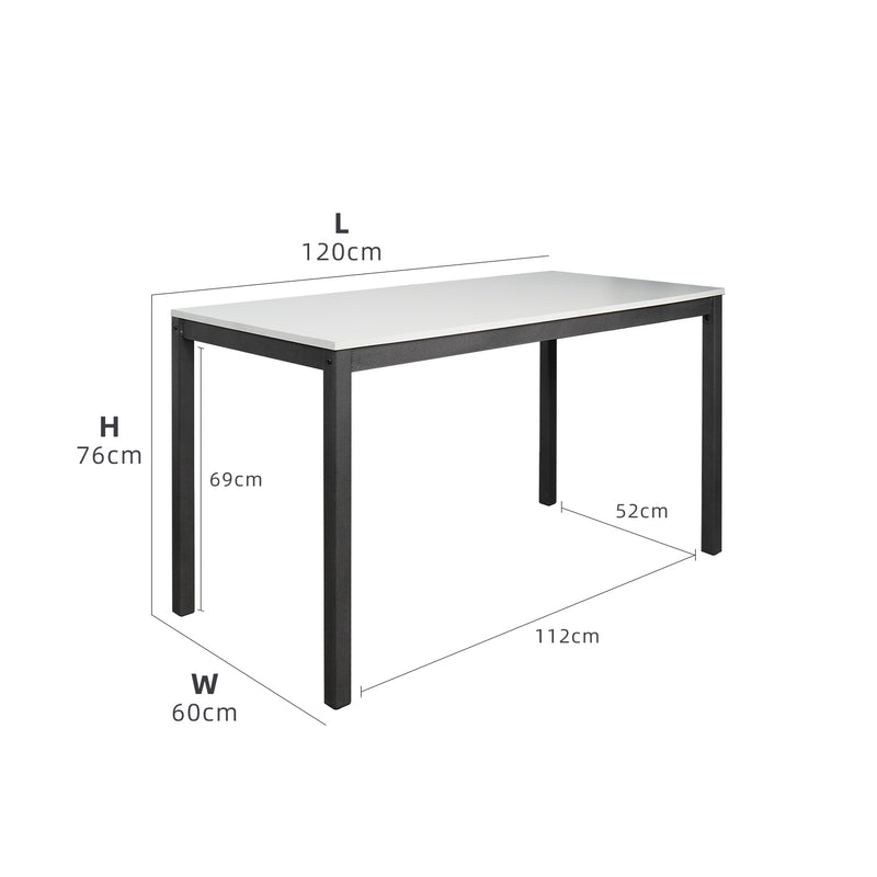 (EM) 4FT Writing Table + Anti-scratch Powder Coating Metal Leg - WT-FY12060-BK+WT-SBH