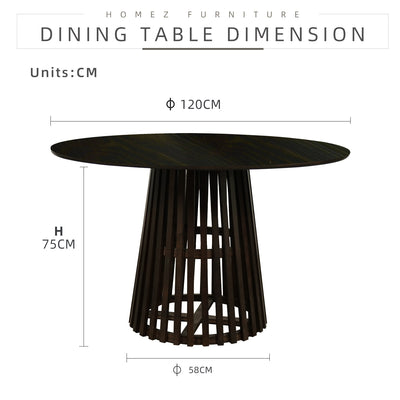 6 Seater Luna Solid Wood Dining Set Round Table + 6 Chair-LUNA/JAGO/ANNA/AERO