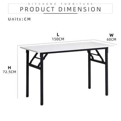 (EM) 5 x 2FT Powder Coat Metal Leg Foldable Banquet Table-HMZ-FN-BT-FY520-WT