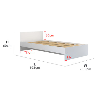6.3FT Single Size Bed Frame / Headboard / Katil Single / White-HMZ-FN-BF-8002/8202/8022/8222