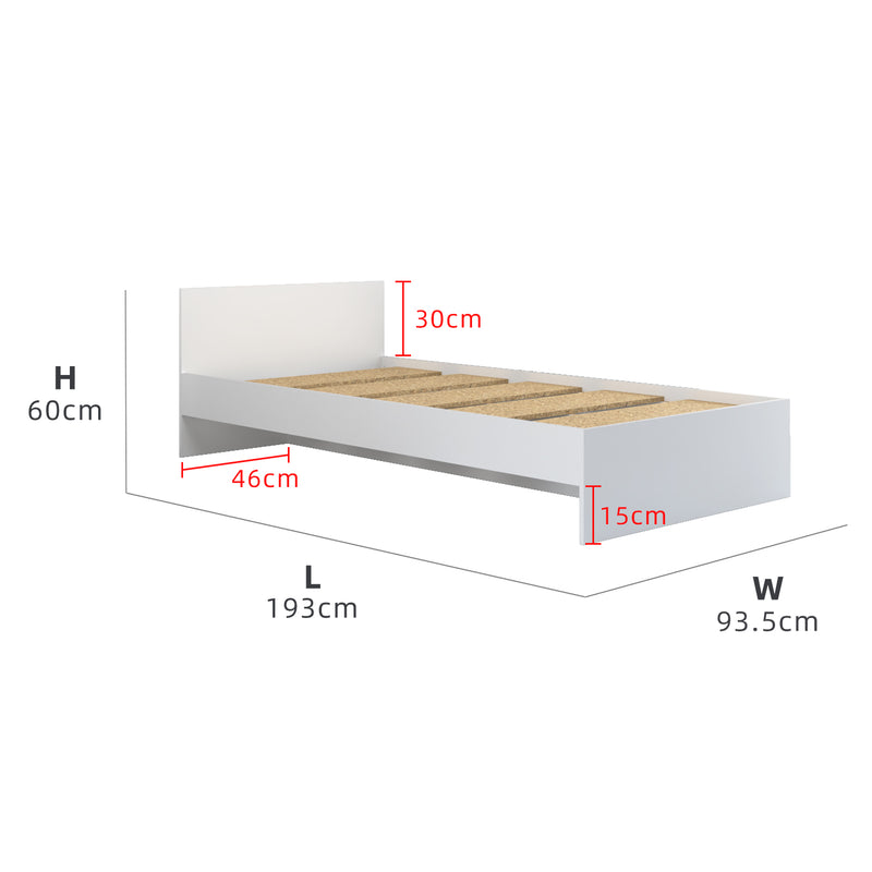 6.3FT Single Size Bed Frame / Headboard / Katil Single / White-HMZ-FN-BF-8002/8202/8022/8222