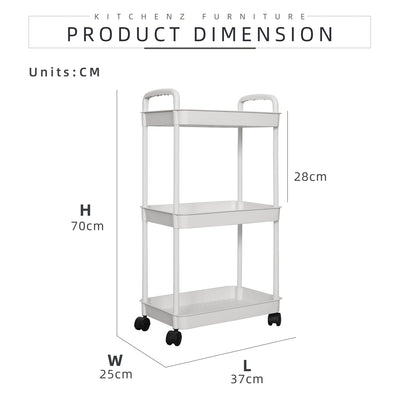 [PERFECT COMBO 3in1] - FREE SHIPPING 7.4FT 3 Seater Pet Friendly L Shape Multifunctional Sofa Coffee Table Free Gift 3-Tier Trolley Rack Living Room Combo Set - S8048-CL/GY+2905-WT+3TIER-WT