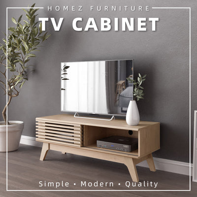 4FT Aoki Series TV Cabinet Modernist Design Solid Board Oak Tv Rack / Console / Wood Leg-HMZ-FN-TC-E2250