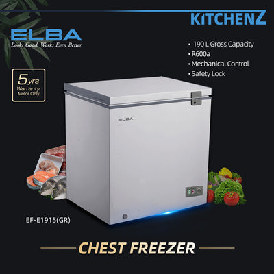 Elba Chest Freezer Dual Functions (100L/190L) EF-E1310 GR / EF-E1915(GR)