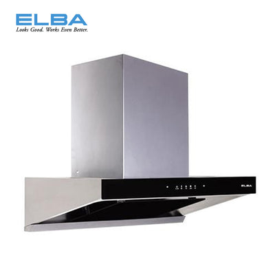 (FREE Shipping) Elba 3 Burners Tempered Glass Stove Combo Set with Hood 5Kw Safety Valve Built-in - EGH-K8843G(BK)