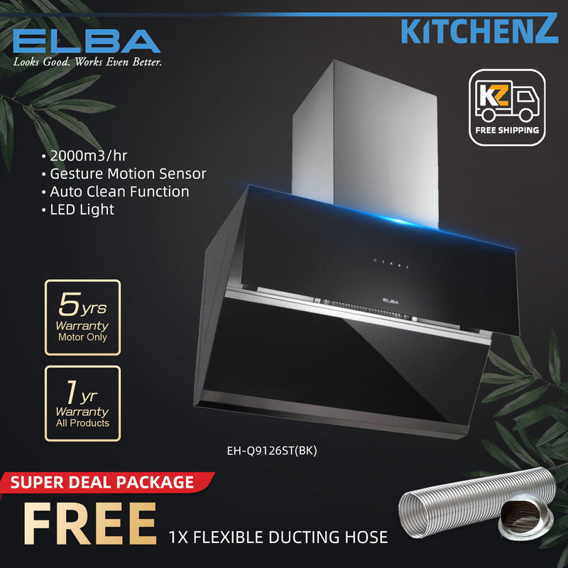 (FREE Shipping) Elba Designer Hood With EGH-K8842G(BK) Combo Set