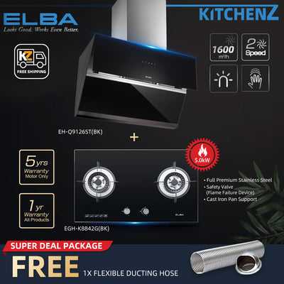 (FREE Shipping) Elba Designer Hood With EGH-M8442G(BK) Combo Set