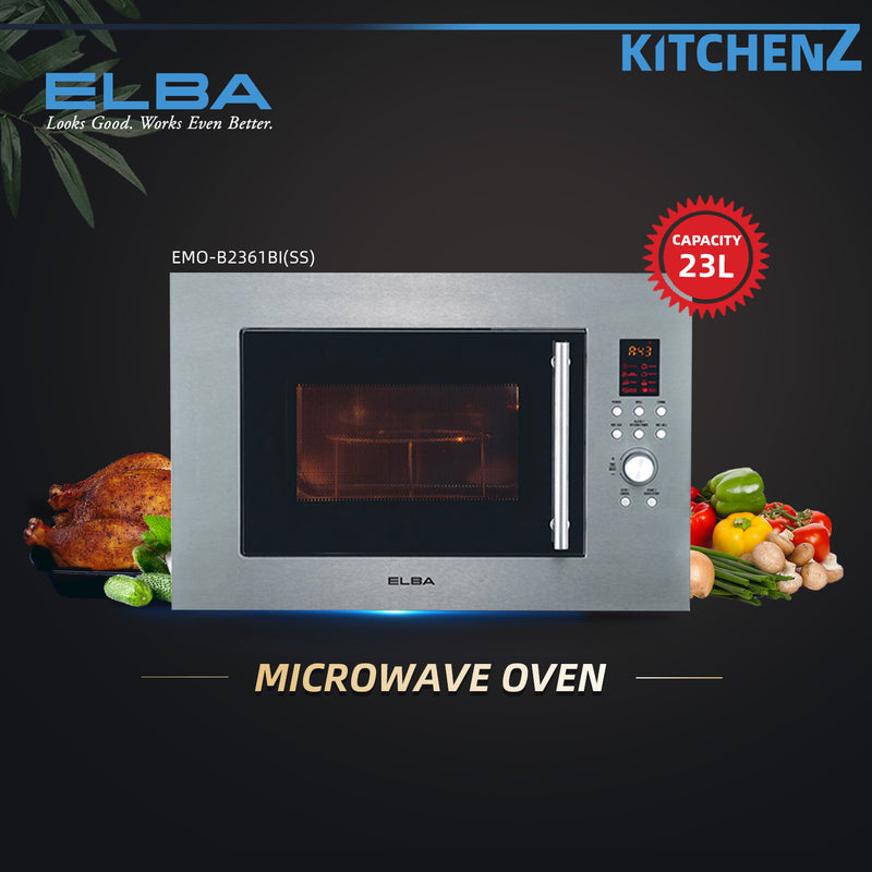 Elba Microwave With Electric Oven Digital Timer - EMO-2306BI/EMO-B2361BI(SS)