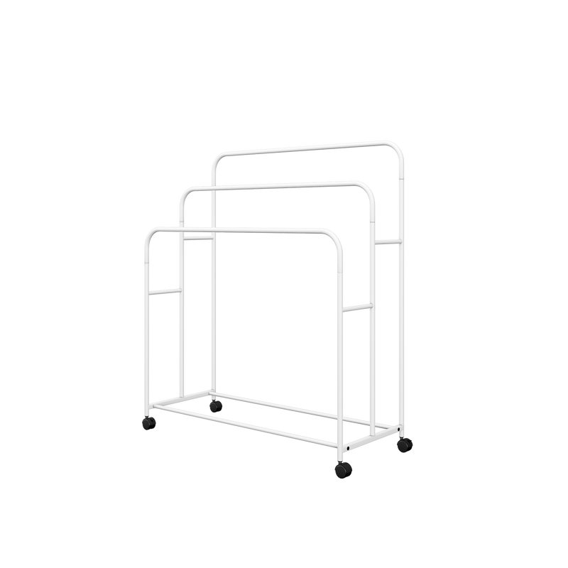 3FT Powder Coat Metal Bathroom Towel Rack Towel Hanger/ Clothes Dryer Round Corner with Wheels with Brakes -  HMZ-CH-FY101/103/104