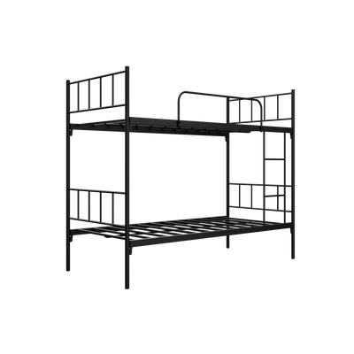 6.4FT Double Decker Bed Frame Katil Dua Tingkat / White / Black-HMZ-FYDB-0058