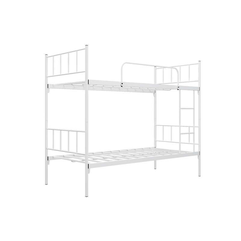 6.4FT Double Decker Bed Frame Katil Dua Tingkat / White / Black-HMZ-FYDB-0058