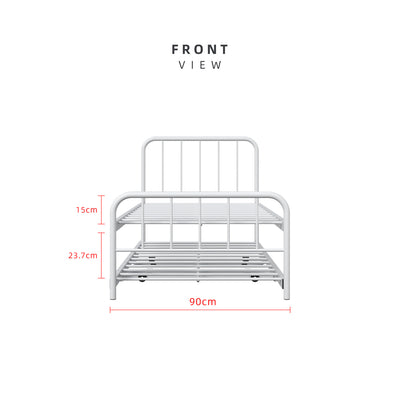 (EM) 6.4FT Day Bed / Pull Out Trundle Bed Frame Katil Besi Powder Coat Metal Black White -0045/0046/0115/0225