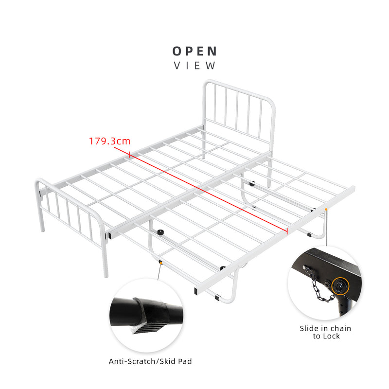 (EM) 6.4FT Day Bed / Pull Out Trundle Bed Frame Katil Besi Powder Coat Metal Black White -0045/0046/0115/0225