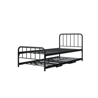 (EM) 6.4FT Day Bed / Pull Out Trundle Bed Frame Katil Besi Powder Coat Metal Black White -0045/0046/0115/0225