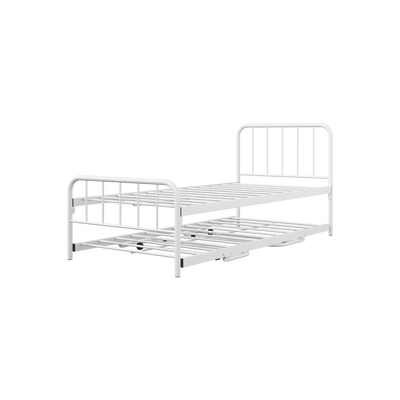 (EM) 6.4FT Day Bed / Pull Out Trundle Bed Frame Katil Besi Powder Coat Metal Black White -0045/0046/0115/0225