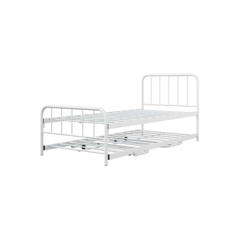 (EM) 6.4FT Day Bed / Pull Out Trundle Bed Frame Katil Besi Powder Coat Metal Black White -0045/0046/0115/0225