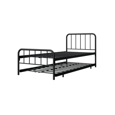 (EM) 6.4FT Day Bed / Pull Out Trundle Bed Frame Katil Besi Powder Coat Metal Black White -0045/0046/0115/0225